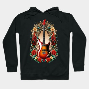 Electric guitar orage tattoo style 22 Hoodie